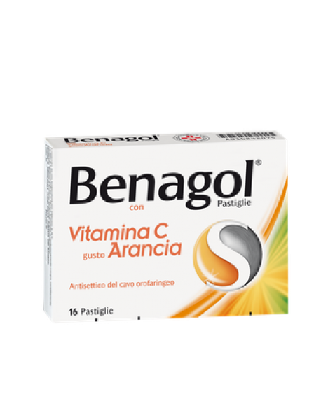 Benagol Pastiglie con Vitamina C gusto Arancia 16 Pastiglie