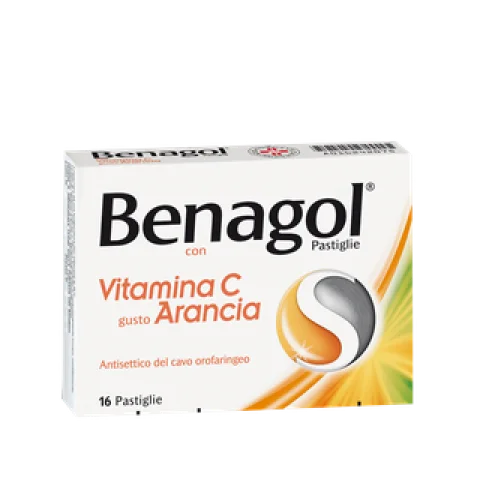 Benagol Pastiglie con Vitamina C gusto Arancia 16 Pastiglie