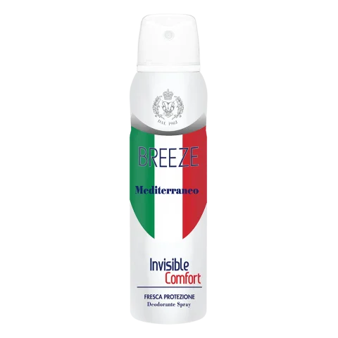 BREEZE Mediterraneo Deodorante Spray 0% Sali di Alluminio 150ml