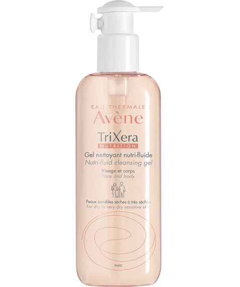 Avène TriXera Nutrition Detergente Viso e Corpo 400 ml - Gel schiumogeno pelli sensibili secche e molto secche