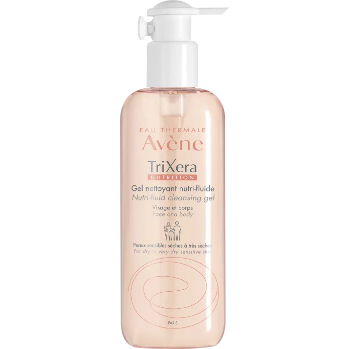 Avène TriXera Nutrition Detergente Viso e Corpo 400 ml - Gel schiumogeno pelli sensibili secche e molto secche