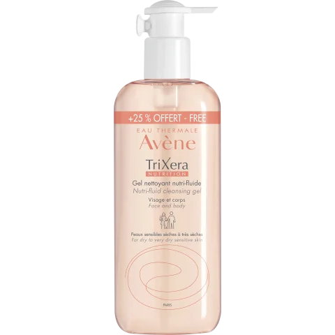 Avène TriXera Nutrition Gel Detergente Viso e Corpo pelli sensibili secche e molto secche 500 ml