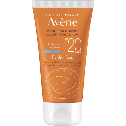 Avène Eau Thermale Emulsione SPF 20+ 50 ml Protezione solare media viso per Pelle da Normale a Mista