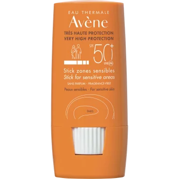 Av&egrave;ne Eau Thermale Solare SPF 50+ Stick Zone Sensibili Protezione Molto Alta 8g