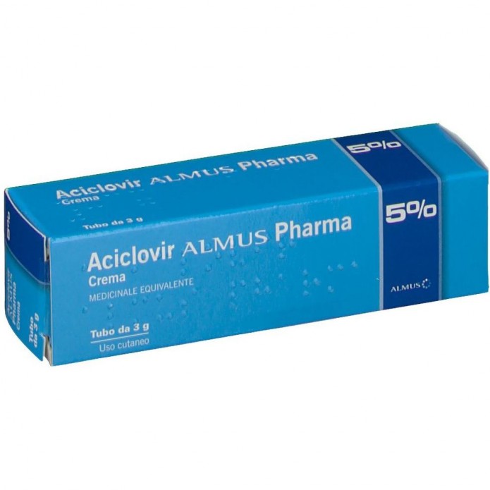 Aciclovir Almus 5% Crema 3G - Trattamento Herpes Simplex