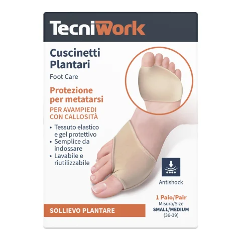 Night&Day Cuscinetti Plantari in tessuto e gel Misura S/M 1 paio