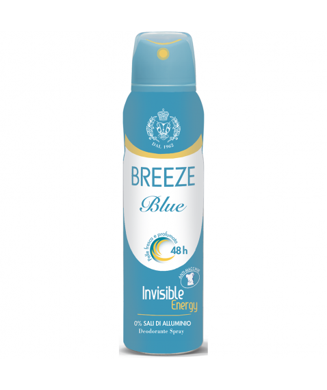 BREEZE Blue Dedorante Spray 0% Sali di Alluminio 150ml