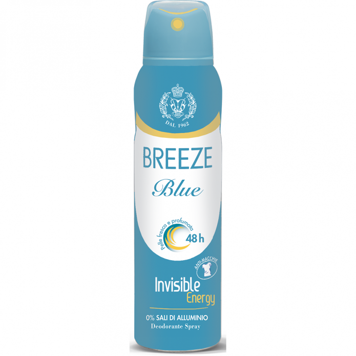 BREEZE Blue Dedorante Spray 0% Sali di Alluminio 150ml