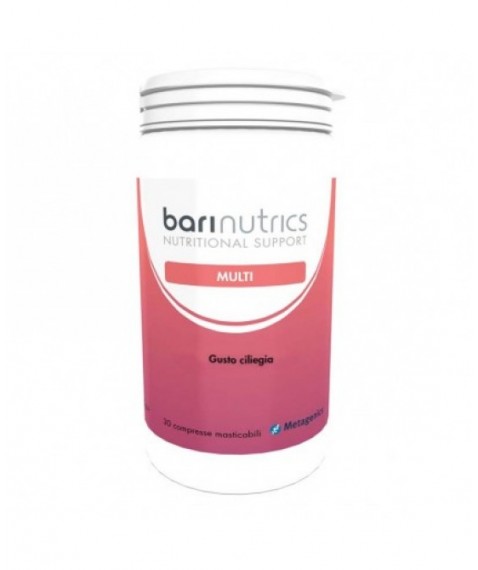 Barinutrics Multi Ciliegia 30 compresse masticabili Integratore di vitamine e minerali a facile assorbimento