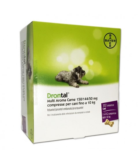 Drontal Cane Multi Aroma Carne 102 Compresse - Combatte i parassiti e i vermi intestinali