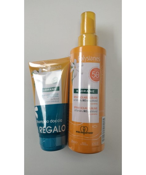 Klorane Solare Polysianes Spray protezione 50 + Shampoo Doccia Doposole
