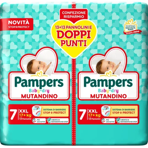 Pampers Baby Dry Mutandino Taglia 7 XXL 17+ kg bipacco 26 pannolini