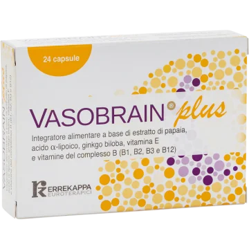 Vasobrain Plus 24 Capsule per il Rallentamento dell&rsquo;Invecchiamento Cerebrale
