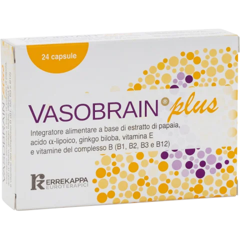 Vasobrain Plus 24 Capsule per il Rallentamento dell&rsquo;Invecchiamento Cerebrale