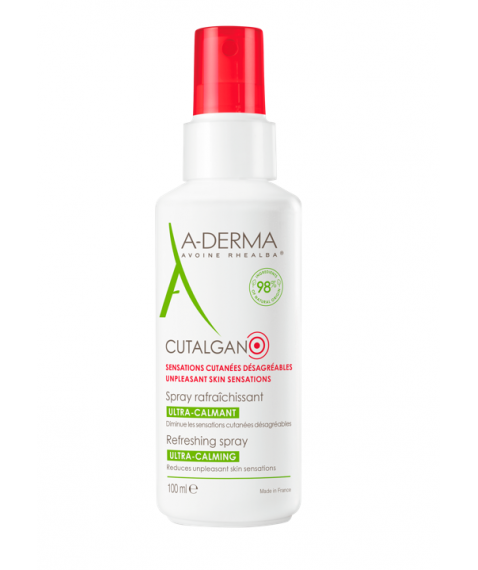 A-Derma Cutalgan Spray Rinfrescante Ultra-Lenitivo 100 ml - Lenisce e rinfresca la pelle in caso di calore cociore o sensazione di disagio
