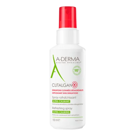 A-Derma Cutalgan Spray Rinfrescante Ultra-Lenitivo 100 ml - Lenisce e rinfresca la pelle in caso di calore cociore o sensazione di disagio