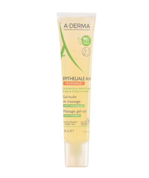 A-Derma Epitheliale A.H Gel-Olio da Massaggio 40 ml - Lenisce la pelle e migliora l'aspetto delle cicatrici e delle smagliature 