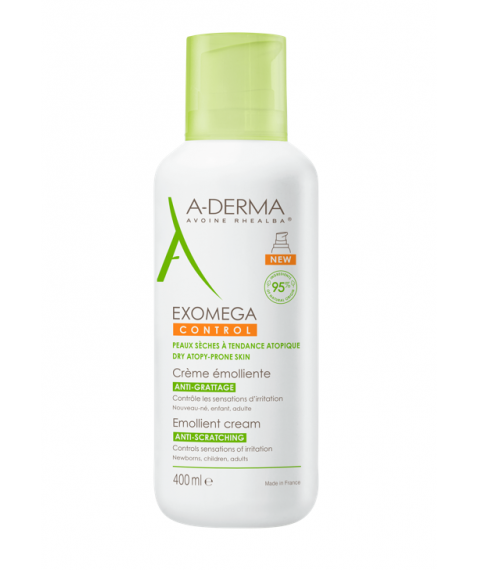 A-Derma Exomega Control Crema Emolliente 400 ml - Lenisce il prurito e nutre la pelle