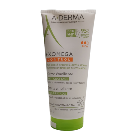 A-Derma Exomega Control Crema Emolliente “anti-grattage” Lenisce il prurito e nutre 200 ml A-Derma Exomega Control Crema Emolliente “anti-grattage” Lenisce il prurito e nutre 200 ml