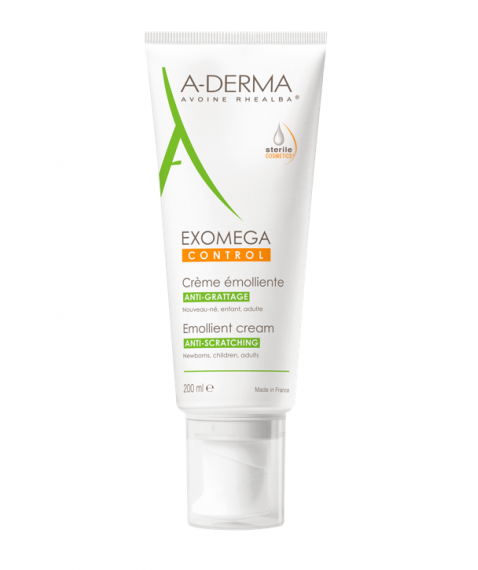 A-Derma Exomega Control Crema Emolliente Cosmetico Sterile 200 ml - Lenisce il prurito e nutre la pelle