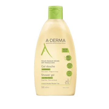 A-Derma Les Indispensables Gel Doccia Surgras 500 ml - Deterge nutre e protegge la pelle secca e fragile di tutta la famiglia