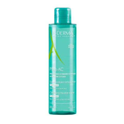 A-Derma Phys-AC Acqua Micellare Detergente Purificante 200 ml - Per pelle grassa con imperfezioni e a tendenza acneica