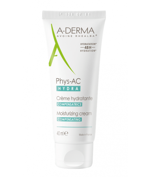 A-Derma Phys-AC Hydra Crema Idratante 40 ml - Idrata la pelle grassa a tendenza acneica sottoposta a trattamenti che la seccano