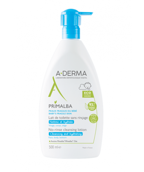 A-Derma Primalba Latte Detergente 500 ml - Idrata e lenisce la pelle fragile dei bambini