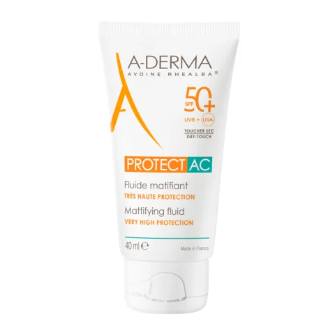 A-Derma Protect AC Fluido Solare Viso Opacizzante SPF 50+ 40 ml - Protezione molto alta