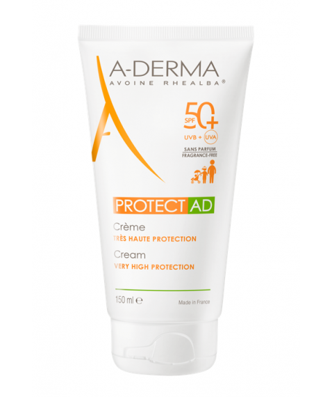 A-Derma Protect AD Crema Solare SPF 50+ 150 ml - Protezione molto alta per pelle secca soggetta a eczema atopico