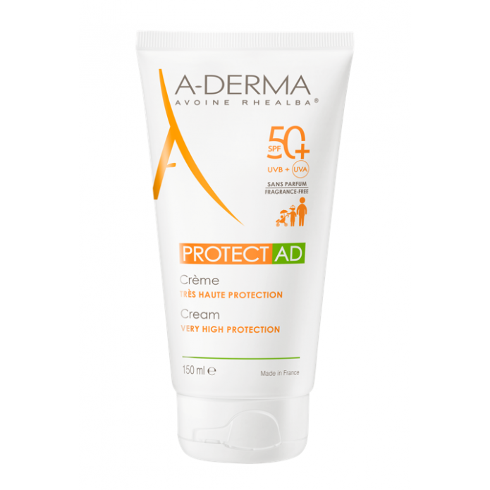 A-Derma Protect AD Crema Solare SPF 50+ 150 ml - Protezione molto alta per pelle secca soggetta a eczema atopico