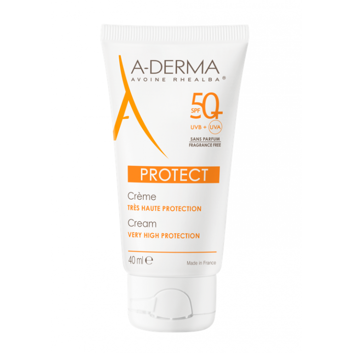 A-Derma Protect Crema Solare Viso Senza Profumo SPF 50+ 40 ml - Protezione molto alta