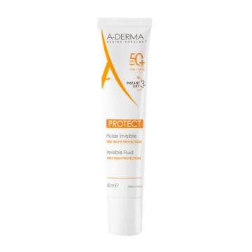 A-Derma Protect Fluido Solare Viso Invisibile SPF 50+ 40 ml - Protezione molto alta