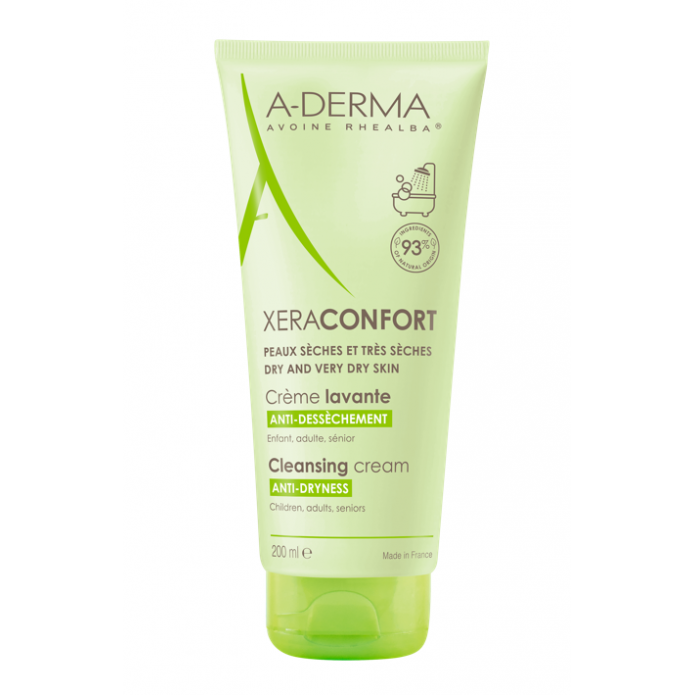 A-Derma Xeraconfort Crema Lavante Anti-Secchezza 200 ml - Deterge nutre e lenisce la pelle da secca a molto secca