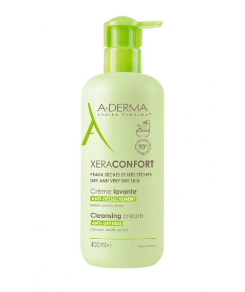 A-Derma Xeraconfort Crema Lavante Anti-Secchezza 400 ml - Deterge nutre e lenisce la pelle da secca a molto secca