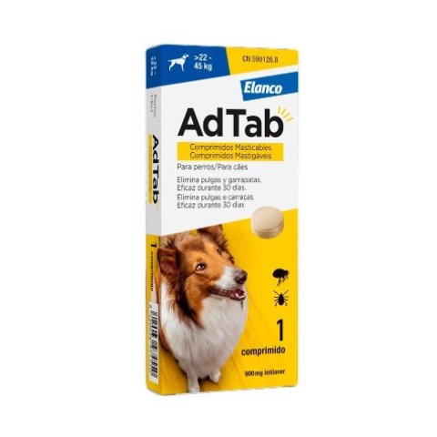Adtab Antiparassitario per Cani 22-45kg - 3 compresse da 900mg Adtab Antiparassitario per Cani 22-45kg - 3 compresse da 900mg