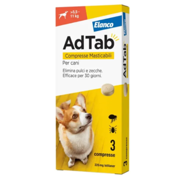 Adtab antiparassitario per cani 5,5-11kg - 3 compresse masticabili