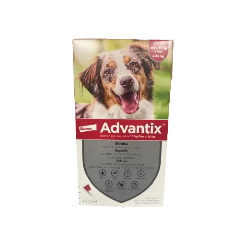 Advantix Spot-On 4 Pipette per Cani di Taglia Media da 10&nbsp;kg a 25&nbsp;kg - Antiparassitario