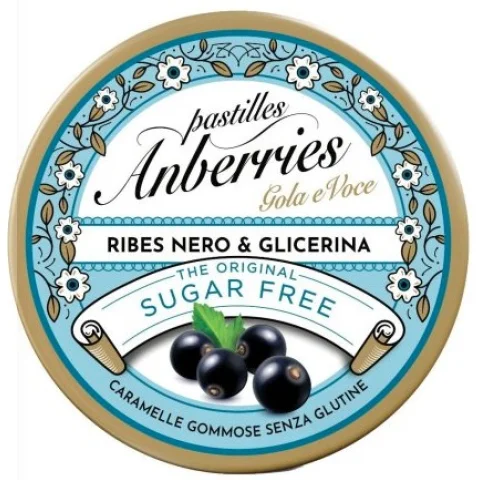 Anberries Caramelle Gola e Voce Ribes Nero & Glicerina