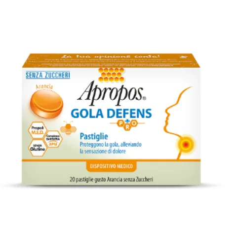 APROPOS GOLA DEFENS PRO 20 PASTIGLIE PER LA GOLA GUSTO ARANCIA APROPOS GOLA DEFENS PRO 20 PASTIGLIE PER LA GOLA GUSTO ARANCIA