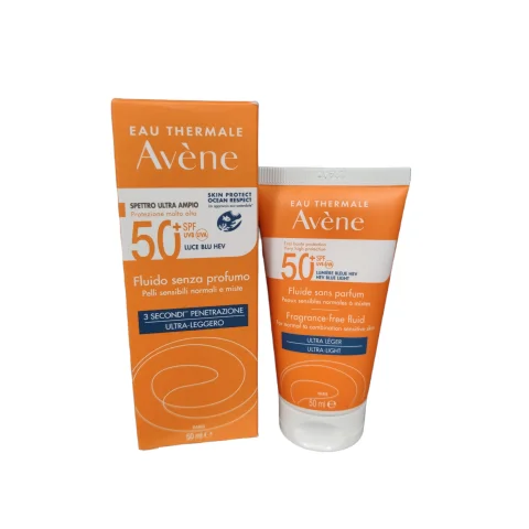 Avène Eau Thermale Solare Fluido Protezione Molto Alta Spf50+ Senza Profumo 50 ml Avène Eau Thermale Solare Fluido Protezione Molto Alta Spf50+ Senza Profumo 50 ml