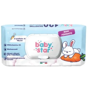 BABYSTAR 120 SALVIETTINE BEBE' AL TALCO