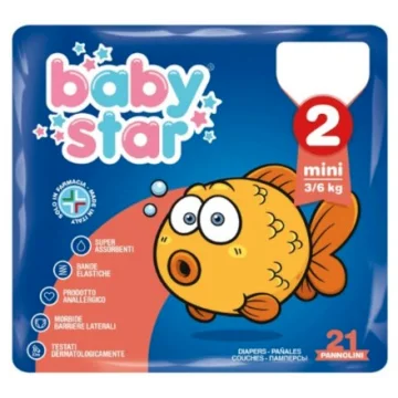 BABYSTAR 21 PANNOLINI MINI 3-6K TAGLIA 2