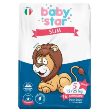 BABYSTAR PANNOLINI SLIM 12/25Kg Taglia 5 Junior 16 pezzi