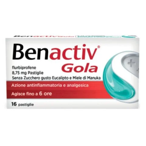 BENACTIV GOLA 16 pastiglie senza zucchero eucalipto e miele di Manuka