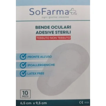 Bende oculari adesive sterili 10 pezzi 6,5*9.5cm So.Farma+