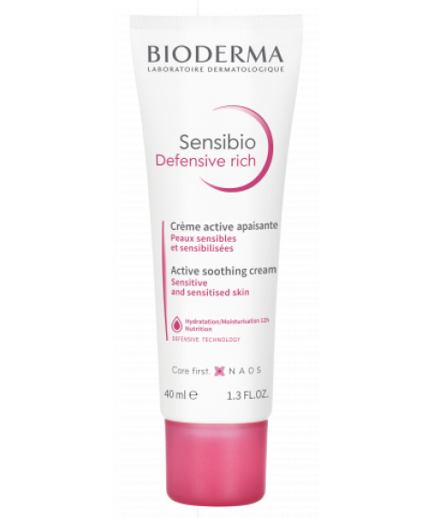 Bioderma Sensibio Rich 40 ml - Trattamento idratante quotidiano lenitivo per pelli intolleranti da normali a secche