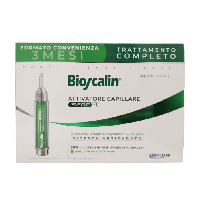 Bioscalin Attivatore Capillare iSFRP-1 Anticaduta Capelli Uomo Donna 2 Applicatori Multidose da 10 ml Trattamento 3 Mesi