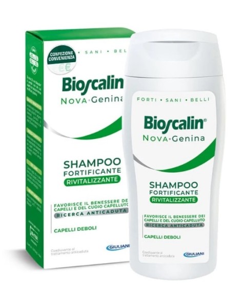 Bioscalin Nova Genina Shampoo Fortificante Rivitalizzante  Capelli Deboli  Donna Uomo Anticaduta 200 ml