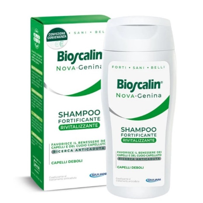 Bioscalin Nova Genina Shampoo Fortificante Rivitalizzante  Capelli Deboli  Donna Uomo Anticaduta 200 ml